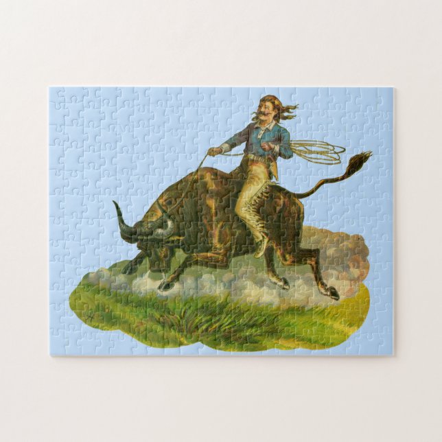Viktorianischer Cowboy-Bulle Puzzle (Horizontal)