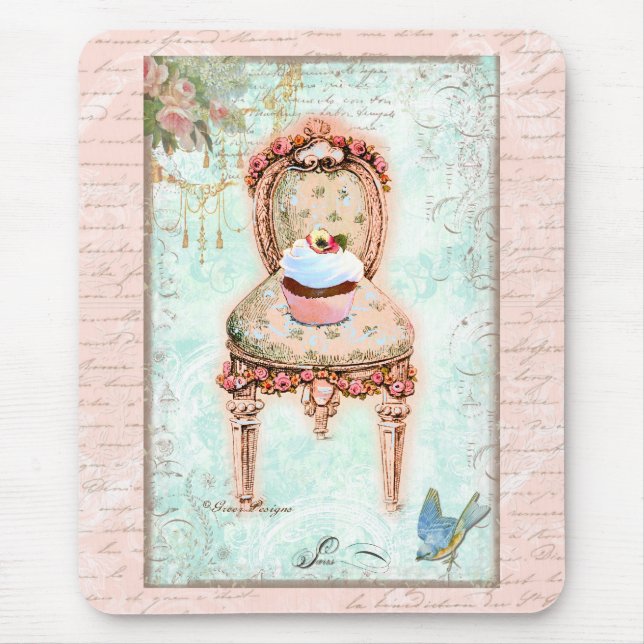 Viktorianischer Cupcake-Stil Mousepad (Vorne)