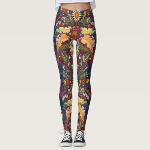 Viktorianischer Damast lila Leggings