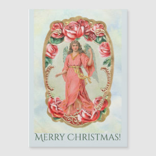 Viktorianischer Engel von Weihnachten Gerahmt von Magnetkarte