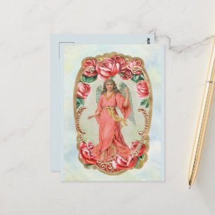 Viktorianischer Engel von Weihnachten Gerahmt von  Postkarte