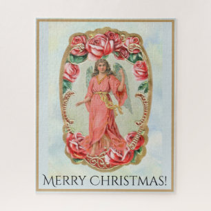 Viktorianischer Engel von Weihnachten Gerahmt von  Puzzle