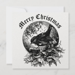 Viktorianischer Era Bird, Holly & Mistletoweihnach Feiertagskarte
