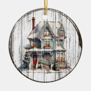 Viktorianischer Feiertagsgarten - Weihnachtsschmuc Keramik Ornament