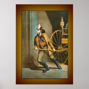 Viktorianischer Feuerwehrmann 2 "The American Fire Poster