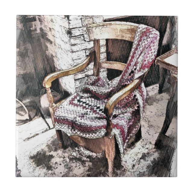 VIKTORIANISCHER FIRESIDE-VORSITZ FLIESE (Vorderseite)