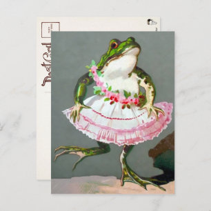 Viktorianischer Frosch im Kleid Postkarte