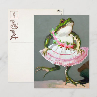 Viktorianischer Frosch im Kleid Postkarte