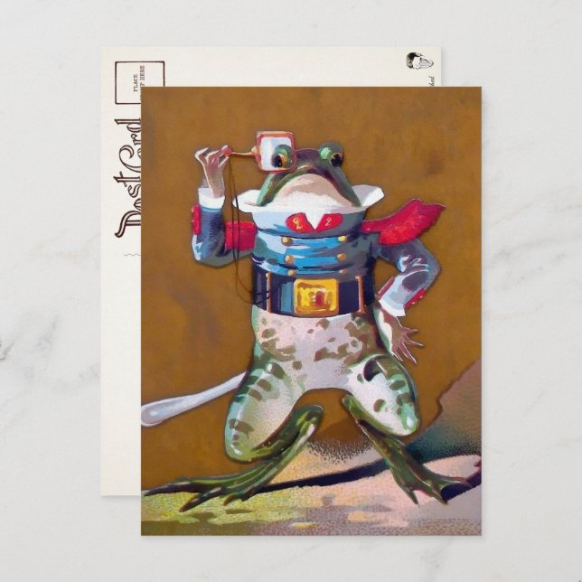 Viktorianischer Frosch Postkarte (Vorne/Hinten)