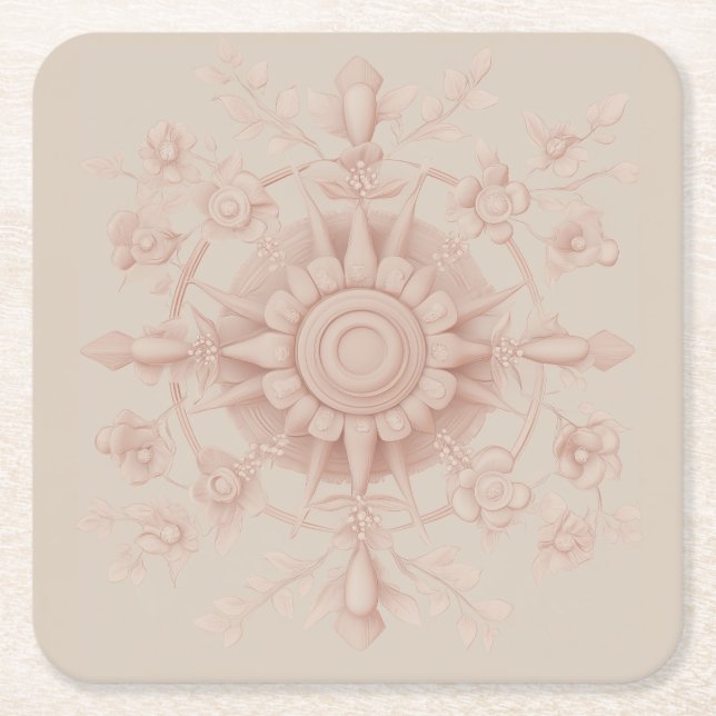 Viktorianischer Frühling, weich rosa Rechteckiger Pappuntersetzer (Vorderseite)