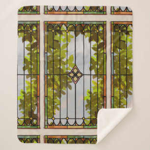 Viktorianischer Garten Buntglasfenstervorhang Sherpadecke