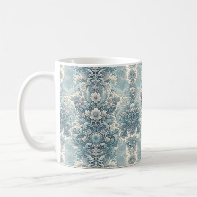Viktorianischer Garten in Blau | Vintages Barock Kaffeetasse (Links)