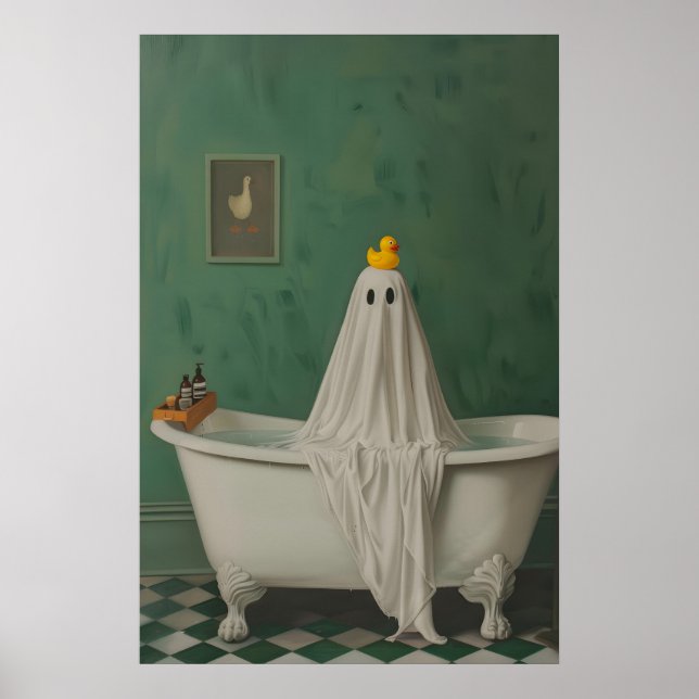 Viktorianischer Geist im Badezimmer, Vintage Poste Poster (Vorne)