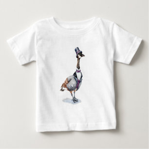 Viktorianischer Gentleman-Gans in einem Zylinder Baby T-shirt
