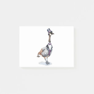 Viktorianischer Gentleman Goose in einem Top Hat Post-it Klebezettel