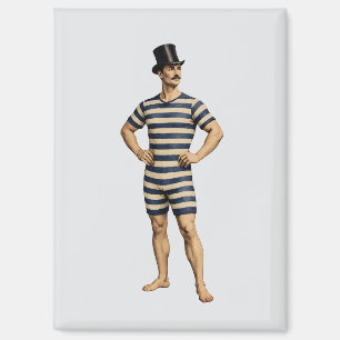 Viktorianischer Gentleman-Schwimmer gestreiftes Ba Magnet
