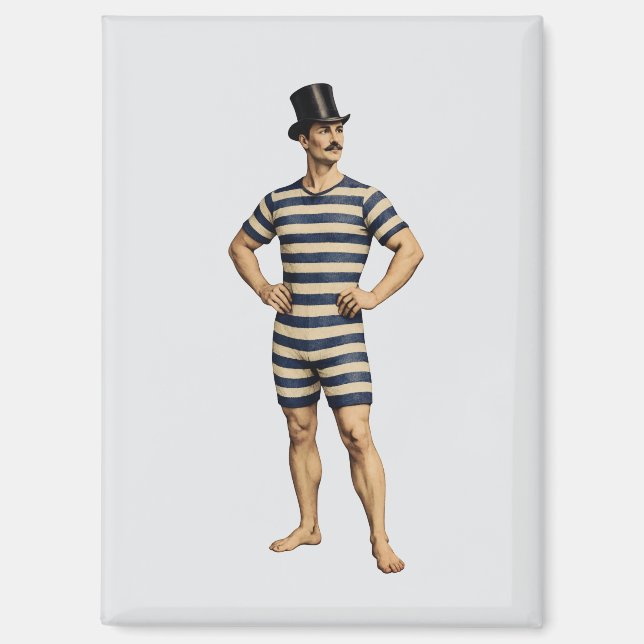Viktorianischer Gentleman-Schwimmer gestreiftes Ba Magnet (Vorderseite)