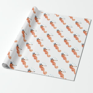 Viktorianischer Gentleman-Seepferdchen Geschenkpapier