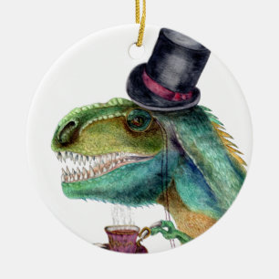 Viktorianischer Gentleman Tyrannosaurus Rex Keramik Ornament
