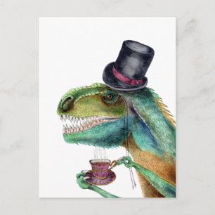 Viktorianischer Gentleman Tyrannosaurus Rex Postkarte