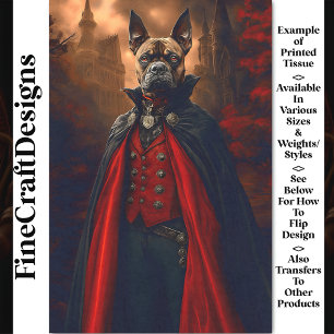 Viktorianischer Gothic Bulldogge Hund Vampir BV6 D Seidenpapier