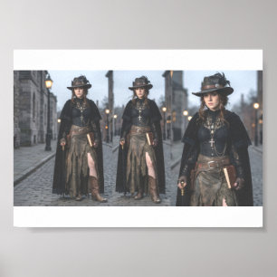 Viktorianischer Gothic-Hexen-Charakterposter Poster