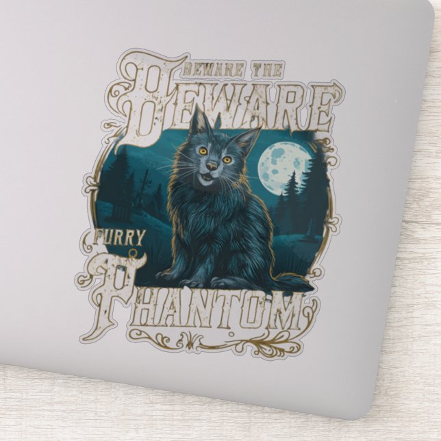 Viktorianischer Gotischer Maine Coon: Geheimnisvol Aufkleber (Detail)