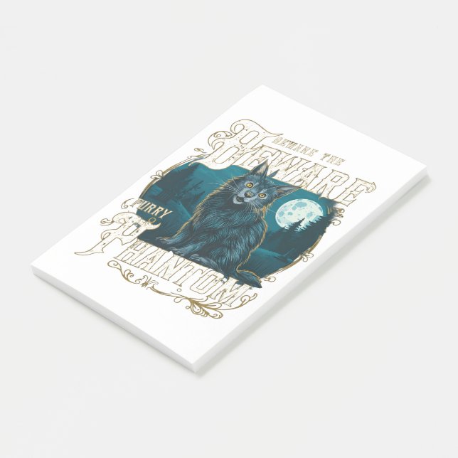 Viktorianischer Gotischer Maine Coon: Geheimnisvol Post-it Klebezettel (angewinkelt)