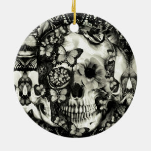 Viktorianischer gotischer Spitzeschädel Keramikornament