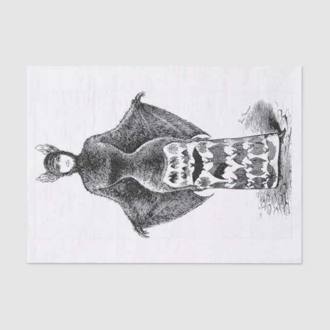 Viktorianischer Halloween-Kostümdecoup Seidenpapier (Vorderseite)