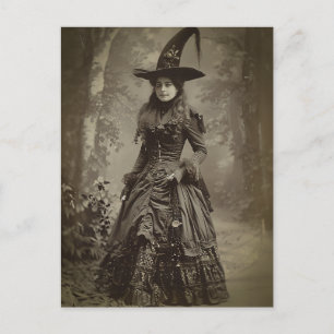 Viktorianischer Hexen-Sepia-Portraitstil 3 Postkarte