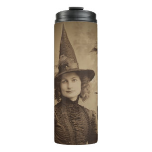 Viktorianischer Hexen-Sepia-Portraitstil 5 Thermosbecher