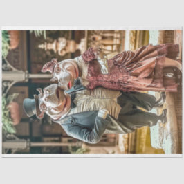 Viktorianischer Hippo Couple Decoupage Seidenpapier