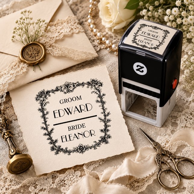 Viktorianischer Hochzeitsname Rahmen Stempel (Von Creator hochgeladen)