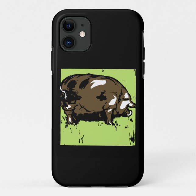 Viktorianischer Holzschnitt Braun- und Weißschwein Case-Mate iPhone Hülle (Rückseite)