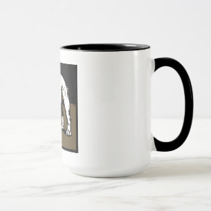 Viktorianischer Holzschnitt-Bulldog auf Tasse