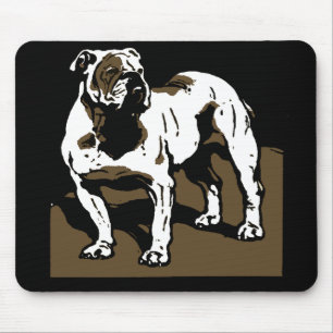 Viktorianischer Holzschnitt Englischer Bulldogge M Mousepad