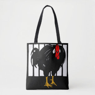 Viktorianischer Holzschnitt Hahn Huhn auf Tasche