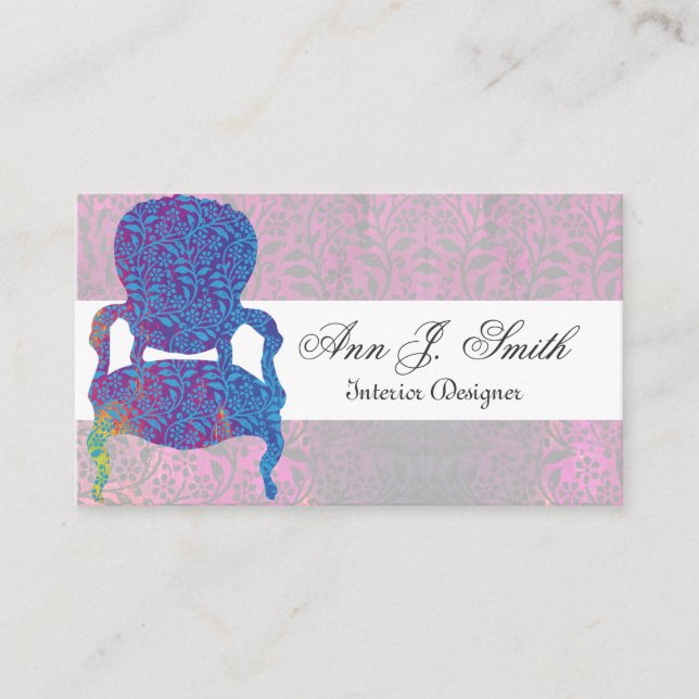 Viktorianischer Innenarchitektur-Dekor-Blumenmöbel Visitenkarte (Vorderseite)