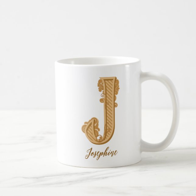 Viktorianischer J Initial Name Kaffeebecher Kaffeetasse (Rechts)