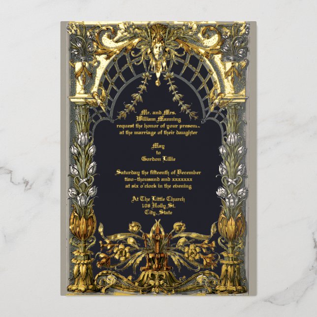 Viktorianischer Jugendstil-Altar von Anton Seder Folieneinladung (Vorderseite)