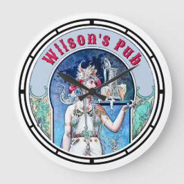 Viktorianischer Jugendstil-Pub Große Wanduhr