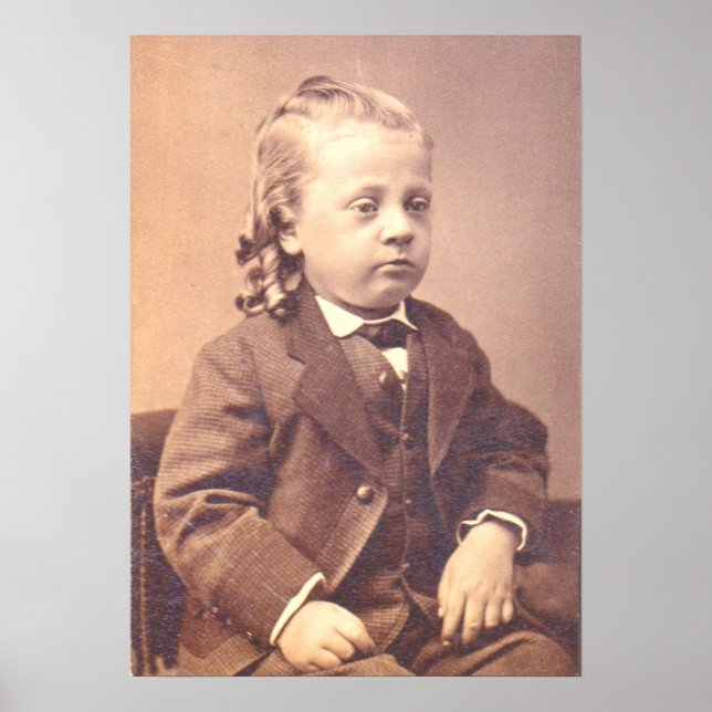 Viktorianischer Junge mit unglücklicher Frisur Poster (Vorne)