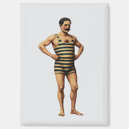 Viktorianischer Kraftmensch-Schwimmer gestreiftes Magnet