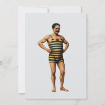 Viktorianischer Kraftmensch Schwimmer gestreiftes