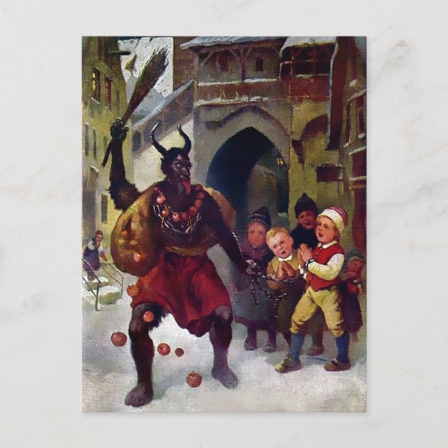 Viktorianischer Krampus Postkarte (Vorderseite)