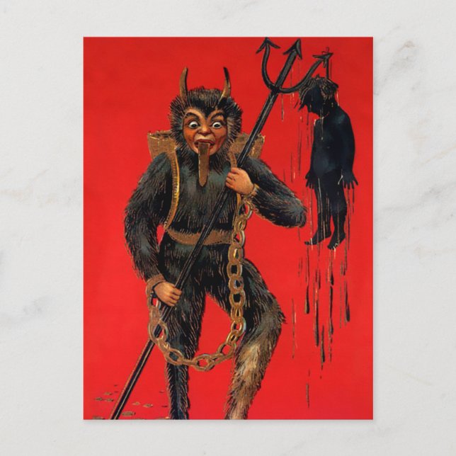 Viktorianischer Krampus Postkarte (Vorderseite)