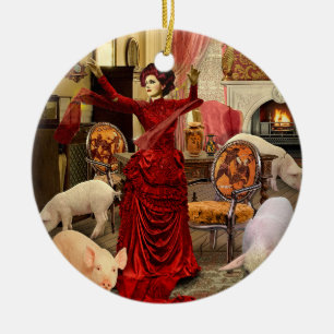 Viktorianischer Kreis Keramik Ornament