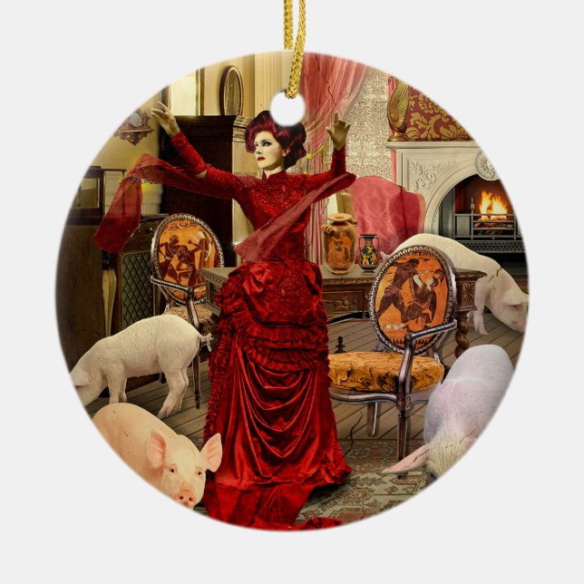 Viktorianischer Kreis Keramik Ornament (Vorne)