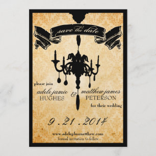 Viktorianischer Kronleuchter - schwarz und cremefa Save The Date